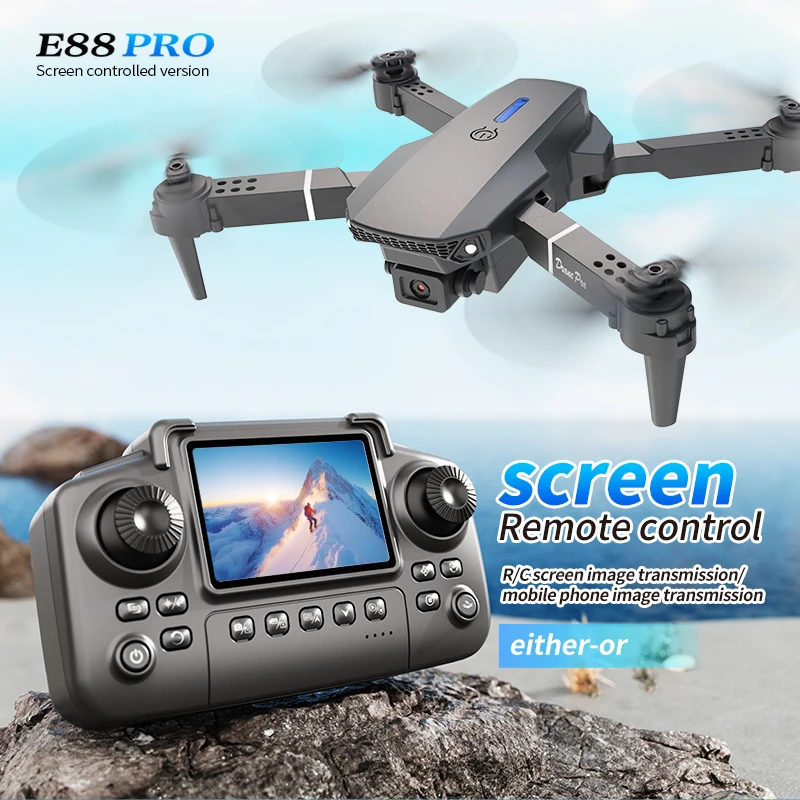 Drone E88 Rc Quadcopter - Dron profesional E88 PRO con pantalla