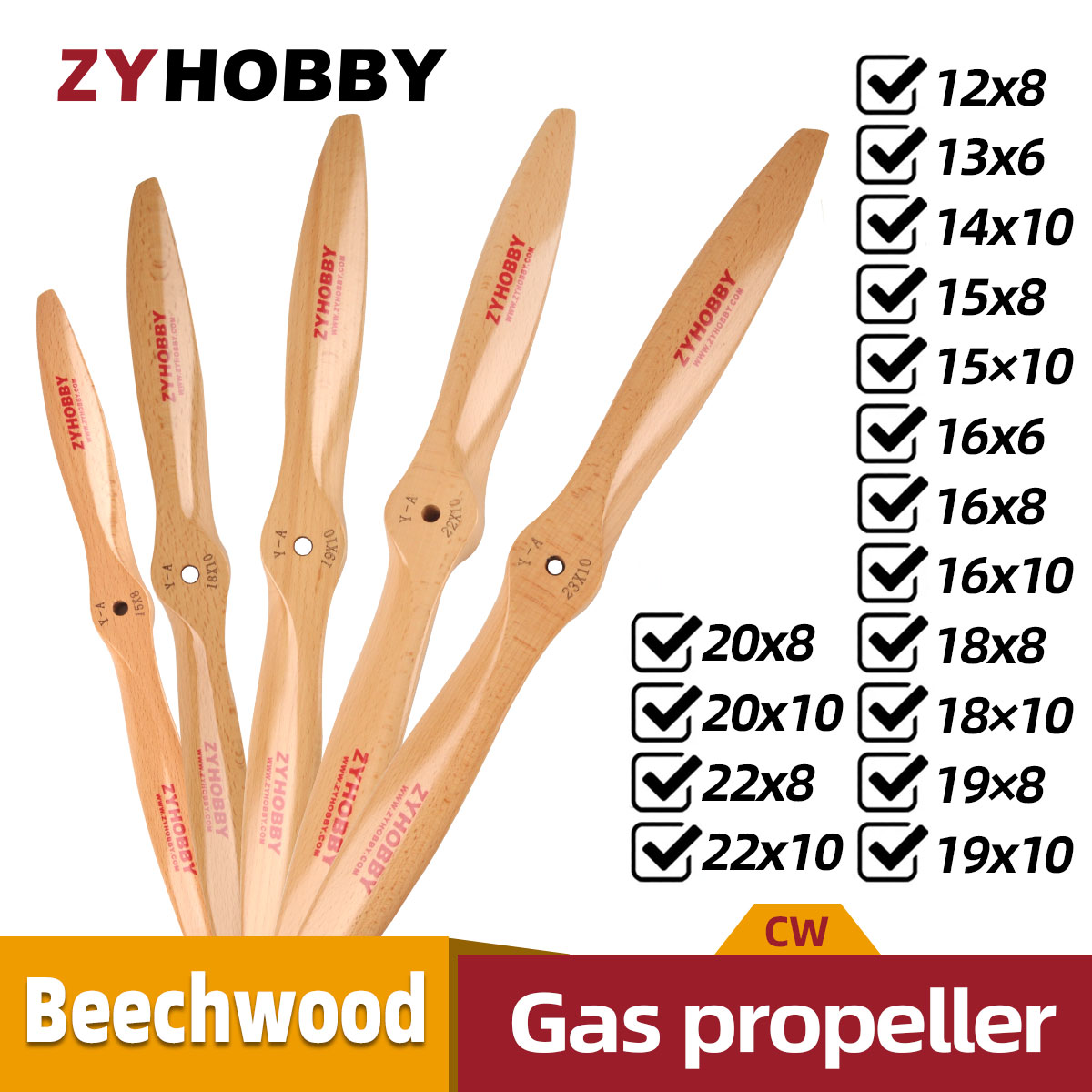 Propeller Balancer Tool - 1 Pieza Hélice de Madera CW