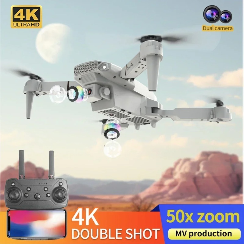 Mini Dron E88 con Cámara 4K HD - Drone E88 Rc Quadcopter reseña y precio