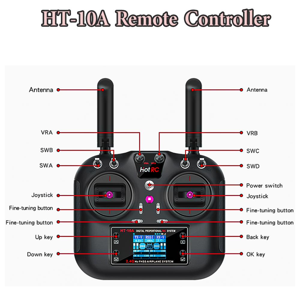 Transmisor Hotrc HT-10A 2.4G 1 - Drone Rc Transmitter And Receiver reseña y precio