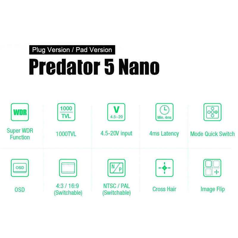 Cámara FPV FOXEER Predator V5  - Drone Vs Rc Helicopter reseña y precio